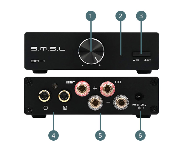 SMSL DA-1 Class D Stereo Amplifier TPA3118 2x65W 4Ω